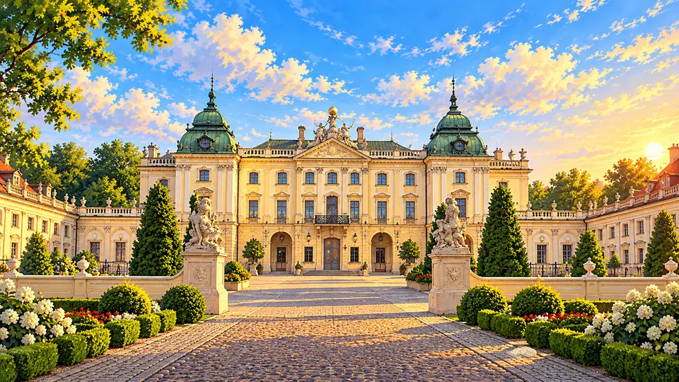 Ilustrowana panorama miasta Białystok
