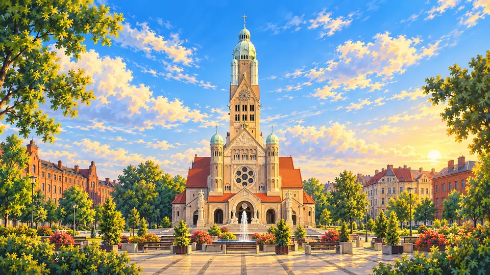 Ilustrowana panorama miasta Ruda Śląska