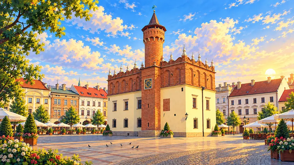 Ilustrowana panorama miasta Tarnów